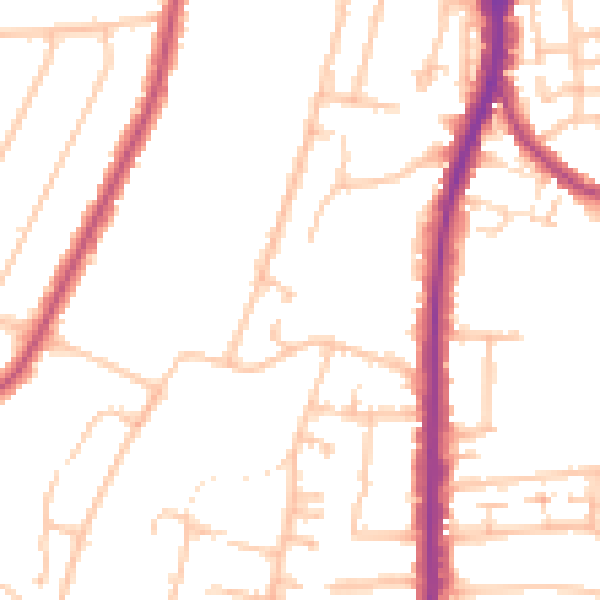 Daytime road noise heatmap for N20 0PE