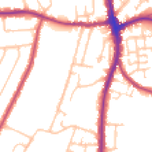 Daytime road noise heatmap for N20 0PF