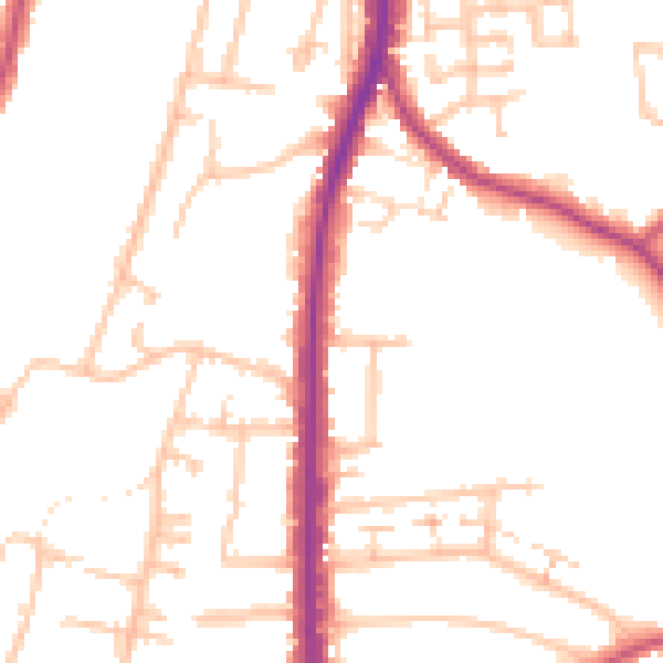 Daytime road noise heatmap for N20 0QP