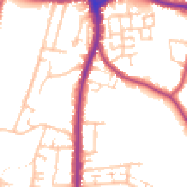 Daytime road noise heatmap for N20 0QU