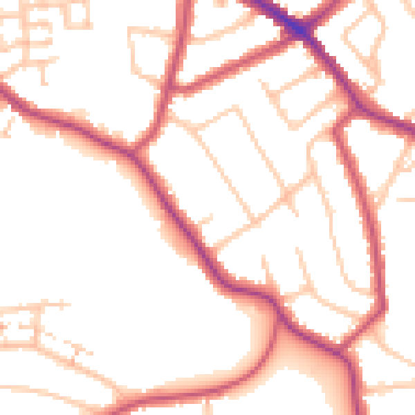 Daytime road noise heatmap for N20 0RD