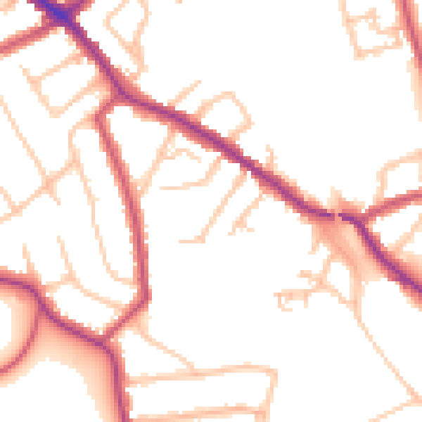 Daytime road noise heatmap for N20 0SN
