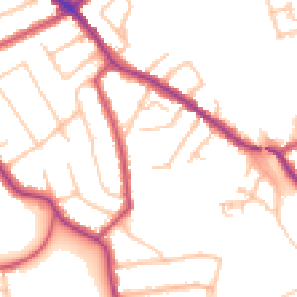 Daytime road noise heatmap for N20 0SS