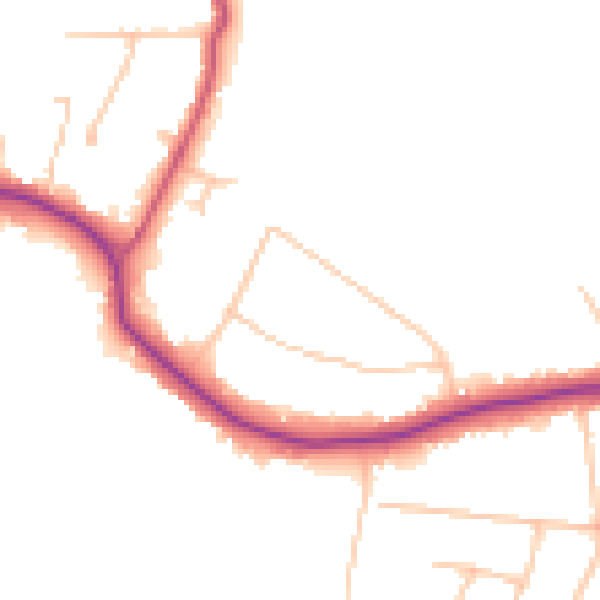 Daytime road noise heatmap for N20 8BF