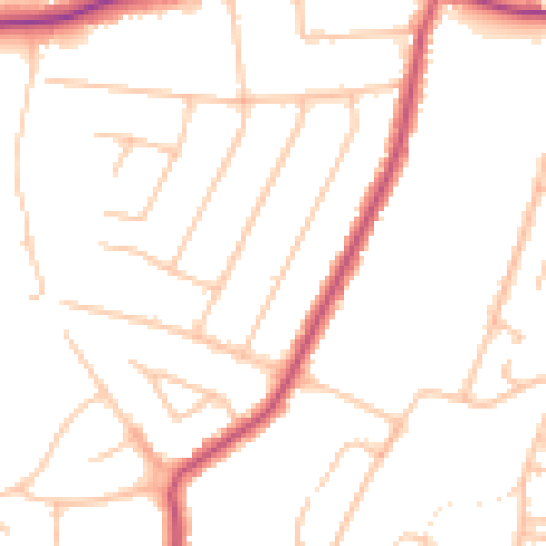 Daytime road noise heatmap for N20 8BT