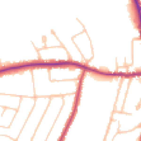Daytime road noise heatmap for N20 8DN