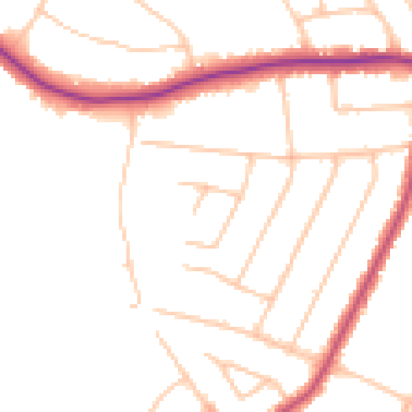 Daytime road noise heatmap for N20 8ER