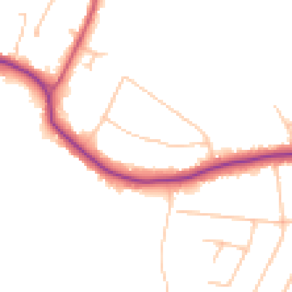 Daytime road noise heatmap for N20 8JT