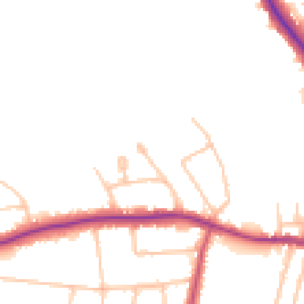 Daytime road noise heatmap for N20 8QR