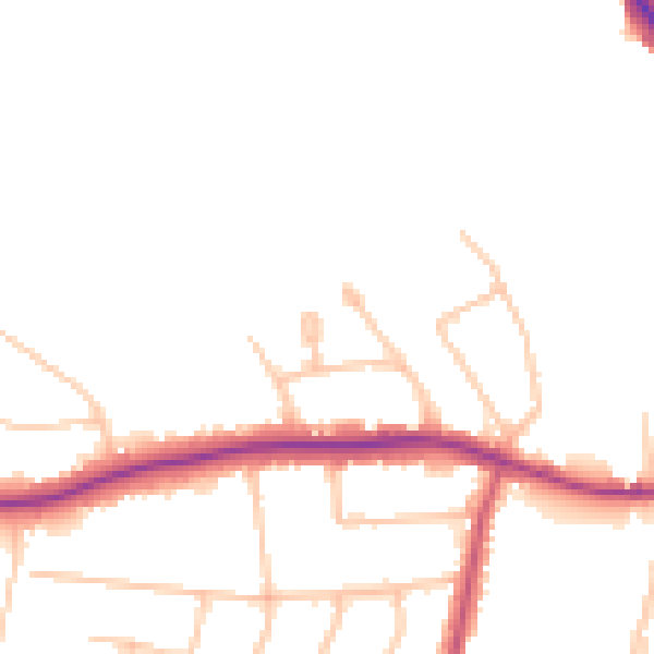 Daytime road noise heatmap for N20 8QT