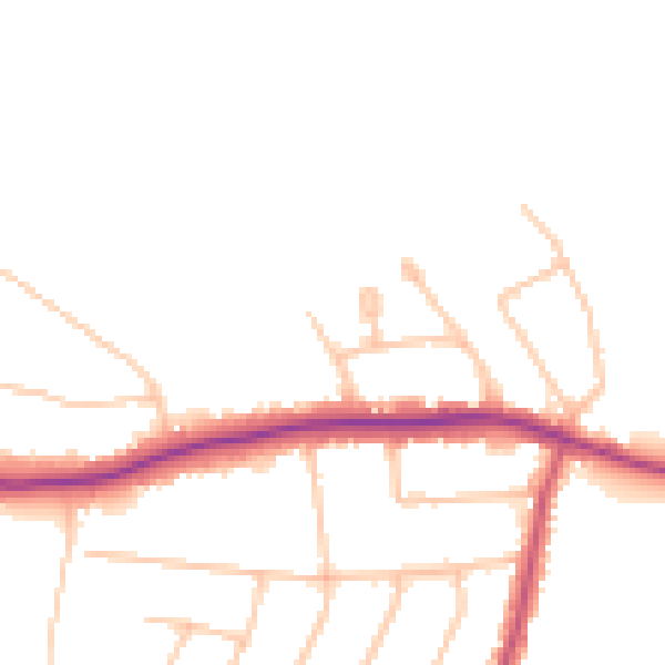 Daytime road noise heatmap for N20 8QU