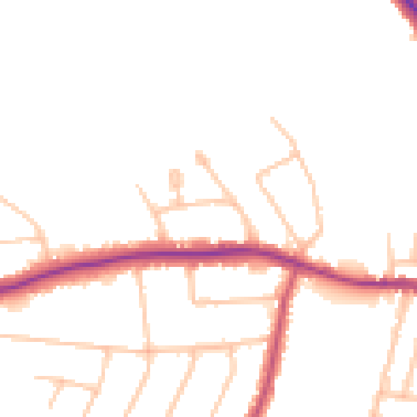 Daytime road noise heatmap for N20 8QX
