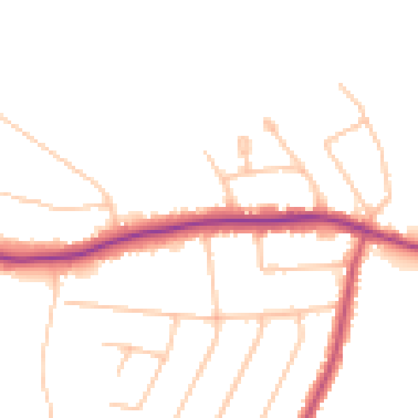 Daytime road noise heatmap for N20 8TL