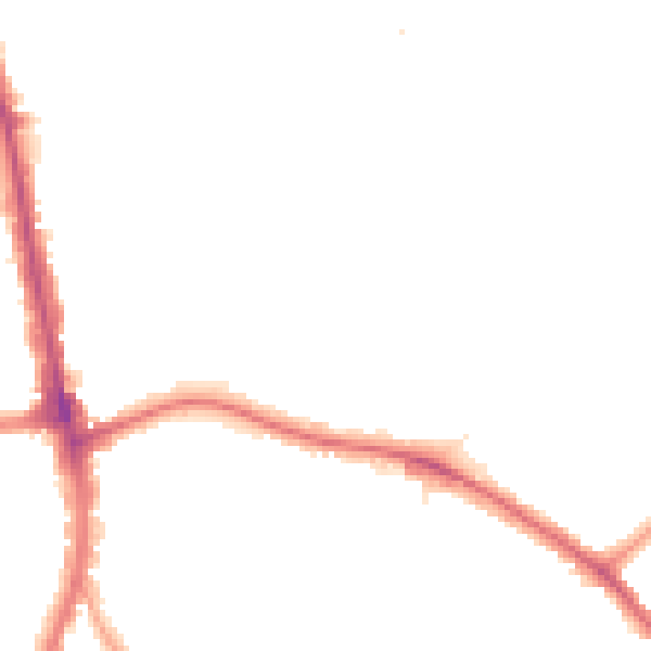 Night-time road noise heatmap for N20 9AN