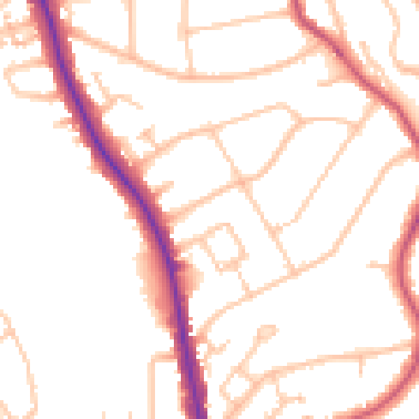 Daytime road noise heatmap for N20 9BU