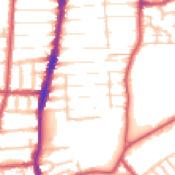 Daytime road noise heatmap for N22 5AD
