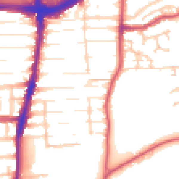 Daytime road noise heatmap for N22 5AU