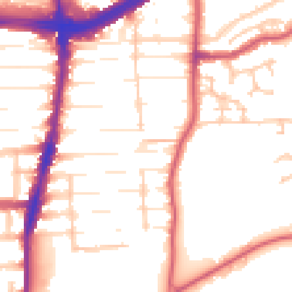 Daytime road noise heatmap for N22 5AY