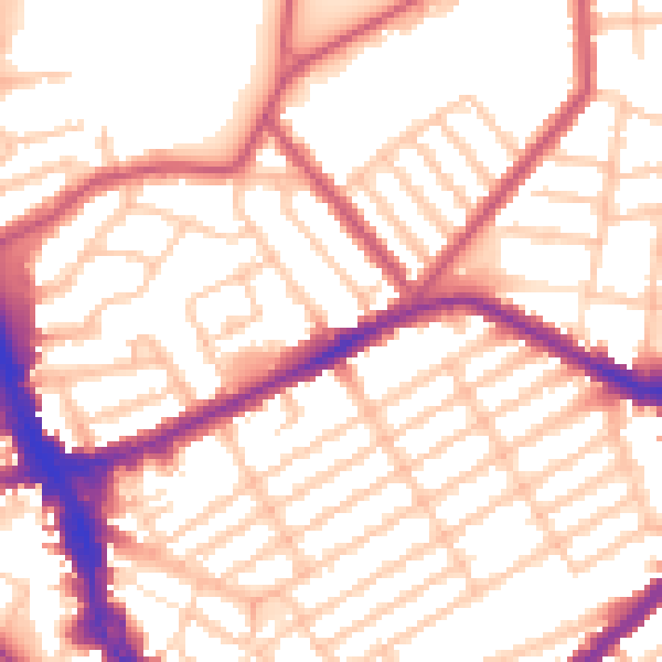 Daytime road noise heatmap for N22 5BA