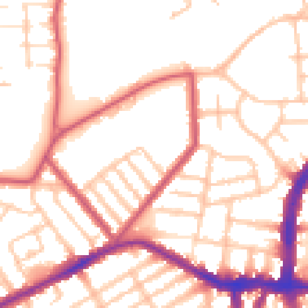 Daytime road noise heatmap for N22 5BN