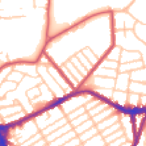 Daytime road noise heatmap for N22 5BX