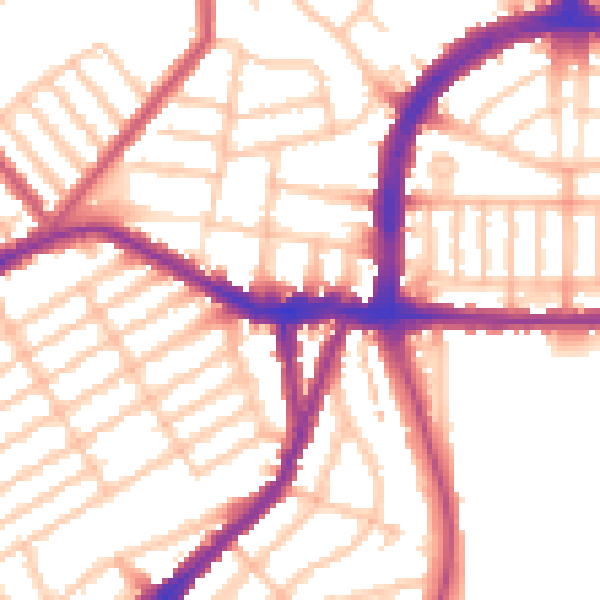 Daytime road noise heatmap for N22 5DD