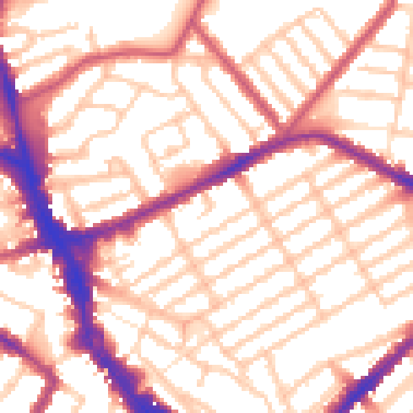 Daytime road noise heatmap for N22 5LB
