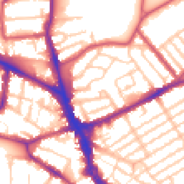 Daytime road noise heatmap for N22 5PT