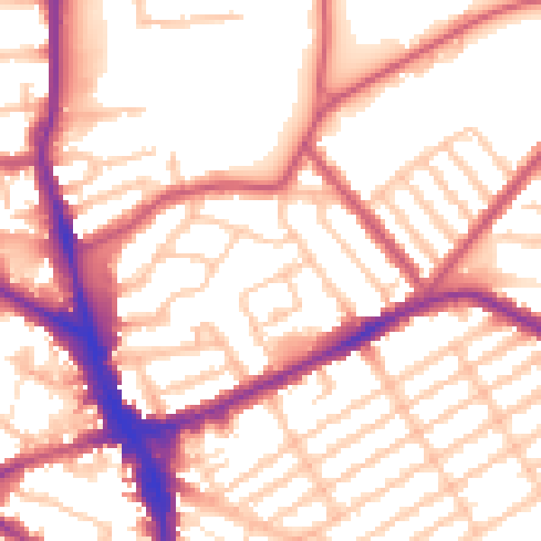 Daytime road noise heatmap for N22 5RE