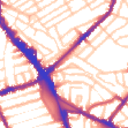 Daytime road noise heatmap for N22 6BP