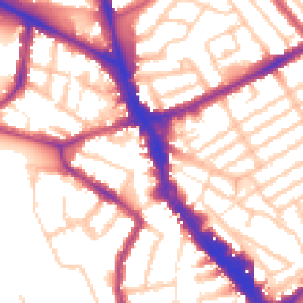 Daytime road noise heatmap for N22 6DS