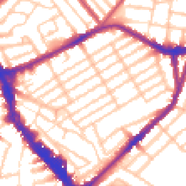 Daytime road noise heatmap for N22 6LH