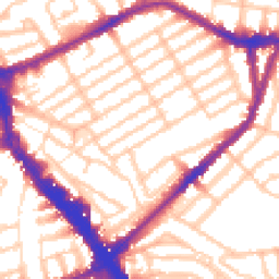 Daytime road noise heatmap for N22 6QB