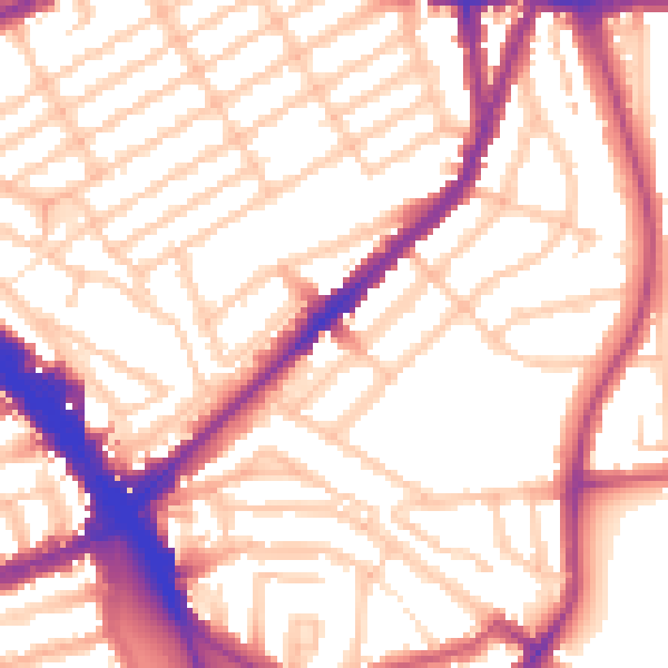 Daytime road noise heatmap for N22 6QR