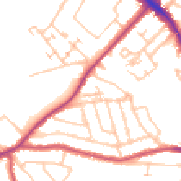 Daytime road noise heatmap for N22 7AL