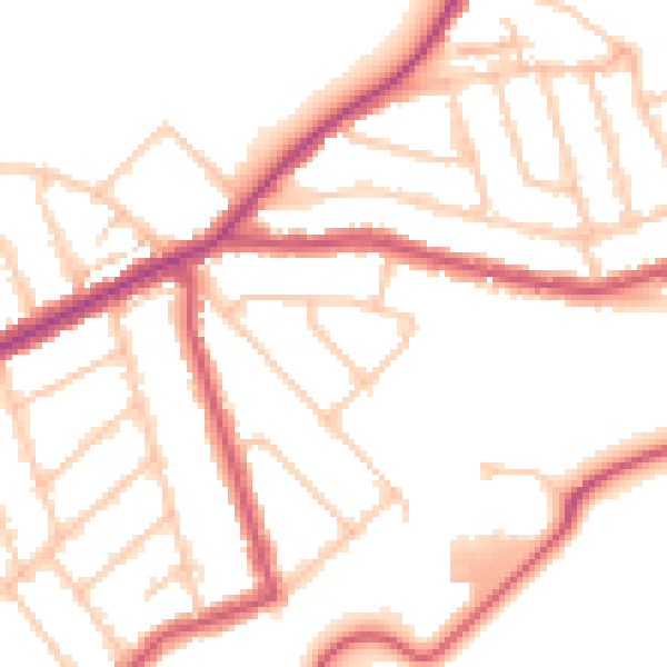 Daytime road noise heatmap for N22 7UE