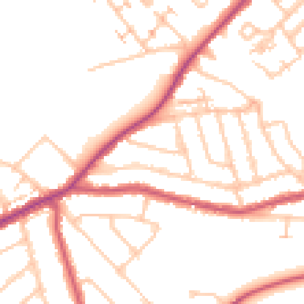 Daytime road noise heatmap for N22 7XN