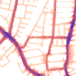 Daytime road noise heatmap for N22 8NE