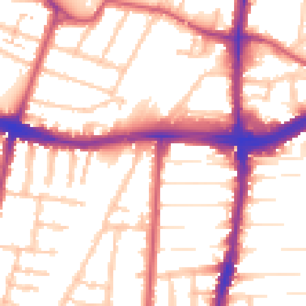 Daytime road noise heatmap for N22 8QZ