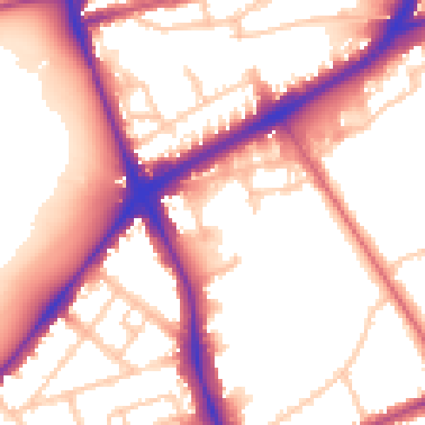 Daytime road noise heatmap for N4 2QF