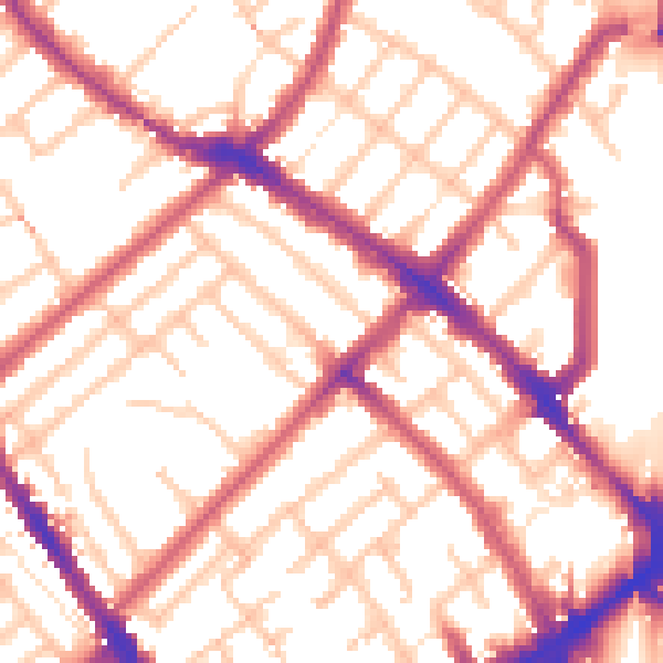 Daytime road noise heatmap for N4 3AZ