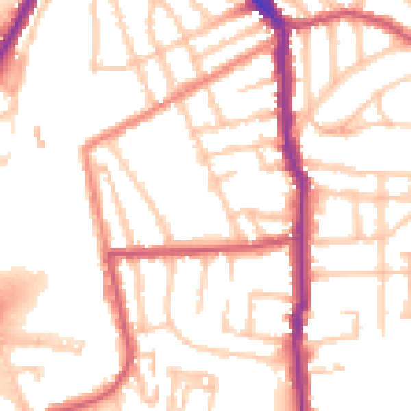 Daytime road noise heatmap for N5 1BJ