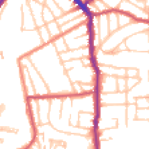 Daytime road noise heatmap for N5 1BN
