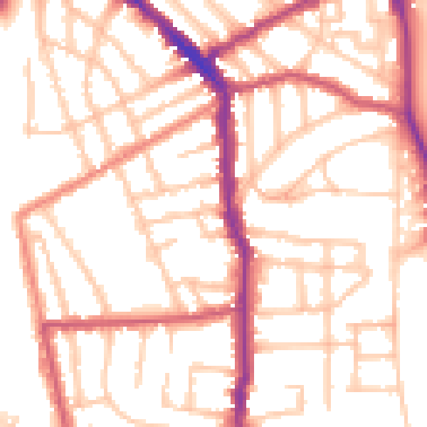 Daytime road noise heatmap for N5 1DJ