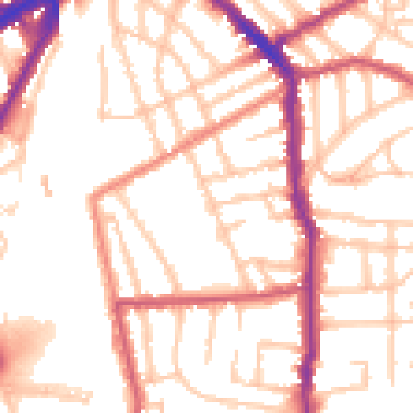 Daytime road noise heatmap for N5 1FE