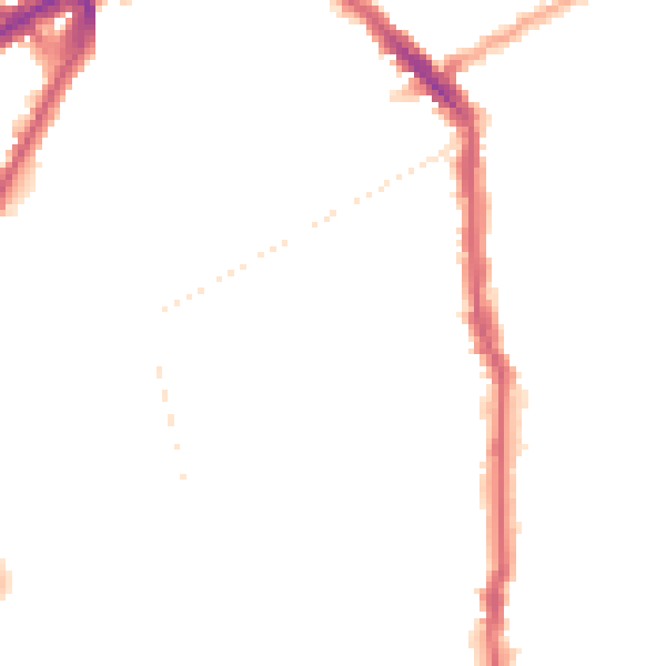 Night-time road noise heatmap for N5 1FE