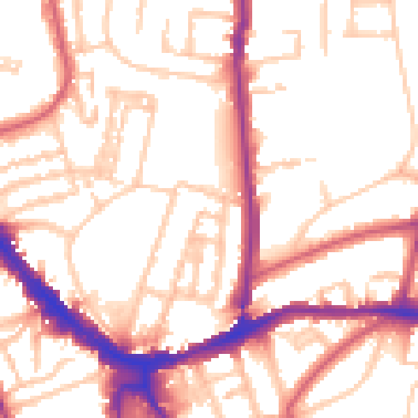 Daytime road noise heatmap for N5 1LA