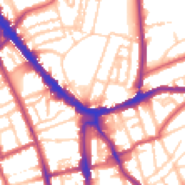 Daytime road noise heatmap for N5 1QZ