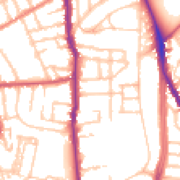 Daytime road noise heatmap for N5 2NB