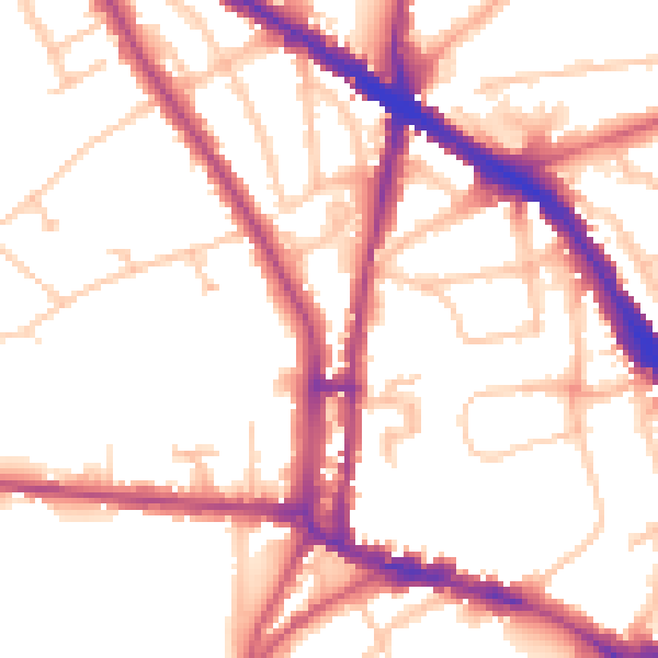 Daytime road noise heatmap for N6 4AA